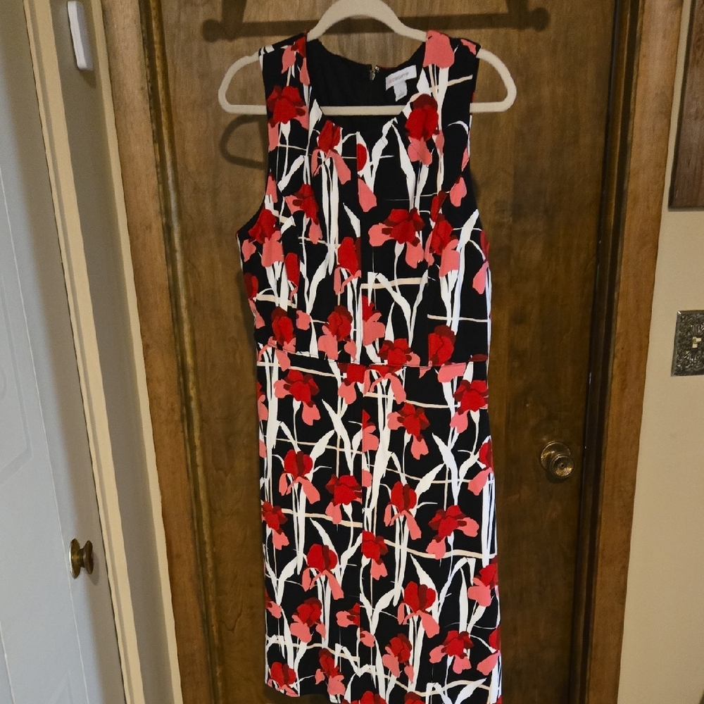 Liz Claiborne Floral Sleeveless Dress Size Large NWT